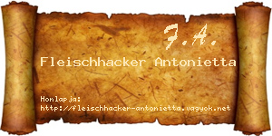 Fleischhacker Antonietta névjegykártya